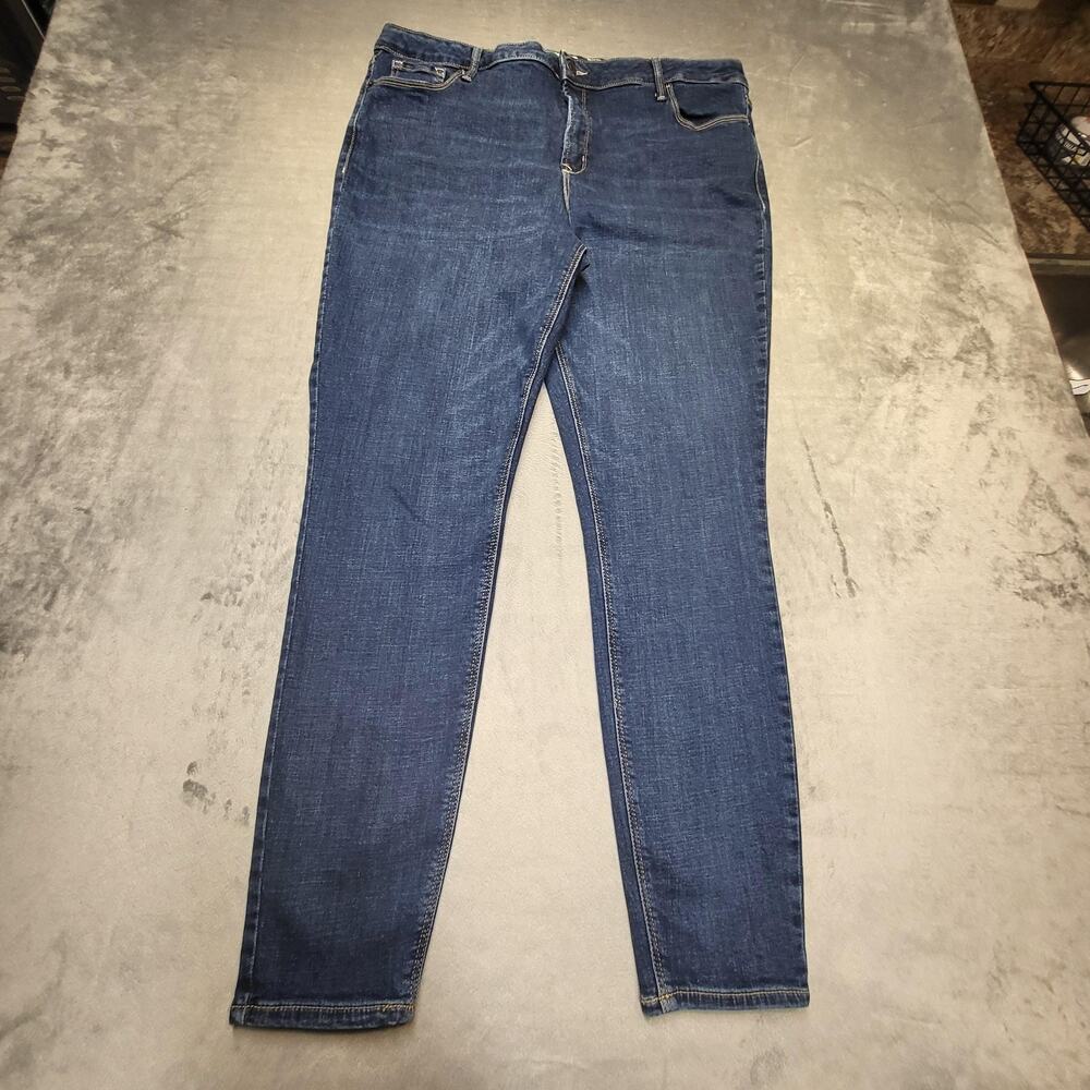 Old Navy Jeans Womens 18 Long Blue Skinny Extra-Slim Dark Wash Stretch Denim